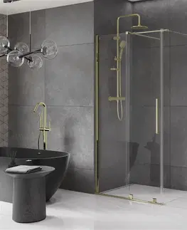 Sprchovacie kúty MEXEN/S - Velár sprchovací kút 90 x 110, transparent, zlatá 871-090-110-01-50