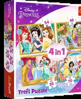 Do 99 dielikov Trefl Puzzle Disney Princezné 4v1 Trefl