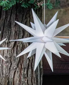 Vianočné svetelné hviezdy STERNTALER LED hviezda interiér/exteriér batéria Ø 25cm biela