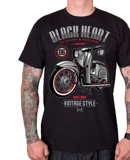 Pánske tričká Tričko BLACK HEART Vintage Style čierna - XXL