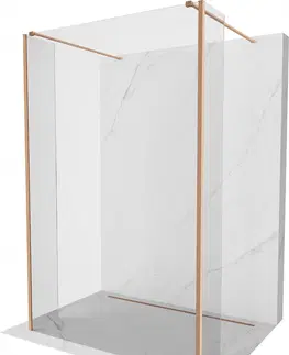 Sprchové dvere MEXEN/S - Kioto Sprchová zástena WALK-IN voľne stojaca 145 x 30 x 30 cm, transparent, meď kartáčovaná 800-145-030-222-65-00-030