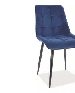 Jedálenské stoličky KIK VELVET čalúnená stolička, svetlošedá