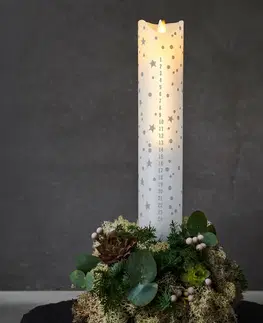 LED sviečky Sirius LED sviečka Sara Calendar biela/romantika V 29 cm