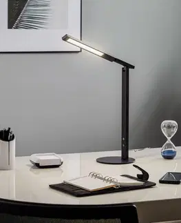 Stolové lampy na písací stôl Fabas Luce LED lampa na písací stôl Ideal stmievač čierna