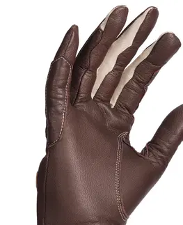 rukavice Dámske jazdecké rukavice 900 kožené hnedé