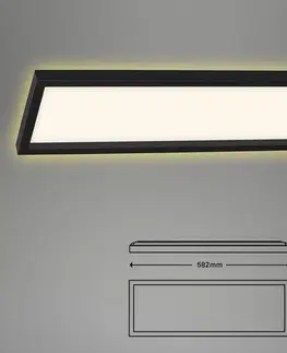 Stropné svietidlá Briloner Stropné LED svietidlo 7365, 58 x 20 cm, čierne