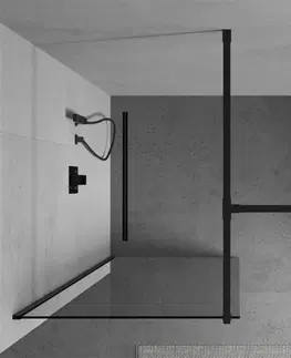 Sprchové dvere MEXEN/S - Kyoto Sprchová zástena WALK-IN 180 x 105 cm, transparent, čierna 800-180-202-70-00-105