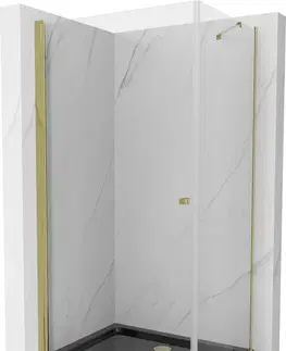 Vane MEXEN/S - Pretória sprchovací kút 80x90 cm, transparent, zlatá + sprchová vanička vrátane sifónu 852-080-090-50-00-4070G
