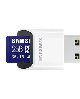 Pamäťové karty Samsung PRO Plus Micro SDXC 256GB + USB adaptér