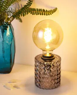 Stolové lampy Pauleen Pauleen Crystal Smoke stolová lampa podstavec sklo