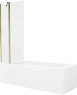 Sprchové dvere MEXEN/S - Vega obdĺžniková vaňa 150 x 70 cm s panelom + vaňová zástena 80 cm, transparent, zlatá 550115070X9408115000