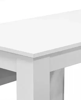 Jedálenské sety Jedálenský stôl s lavicami Dekorhome Biela