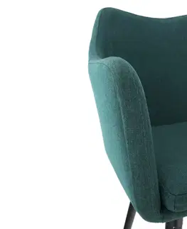 Stoličky Jedálenské kreslo, smaragdová/čierna, DABIR