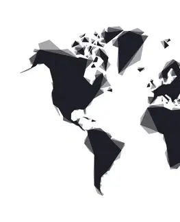 Tapety mapy Tapeta abstraktná mapa sveta v čiernobielom prevedení