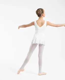balet Dievčenský baletný trikot 500 biely