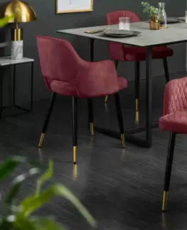 Stoličky - moderné LuxD 28535 Dizajnová stolička Laney červený zamat