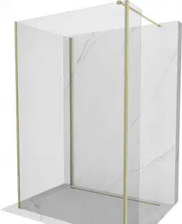 Sprchové dvere MEXEN/S - Kioto Sprchová zástena WALK-IN 135 x 110 x 40 cm, transparent, zlatá 800-135-110-221-50-00-040