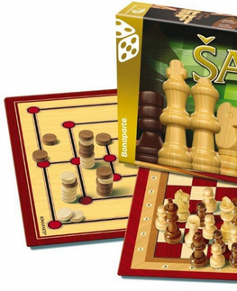 Hračky rodinné spoločenské hry BONAPARTE - Šachy, dáma, mlyn - spoločenská hra