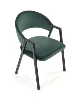 Jedálenské stoličky HALMAR K473 jedálenská stolička tmavozelená / čierna