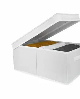 Úložné boxy Compactor Skladacia úložná kartónová krabica Wos, 30 x 43 x 19 cm, biela