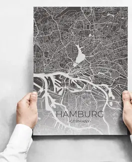 Moderné obrazy Obrazy na stenu - Map Of Hamburg