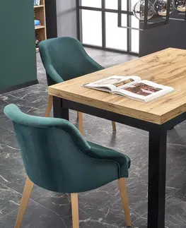 Jedálenské stoly HALMAR Tiago rozkladací jedálenský stôl dub craft / čierna