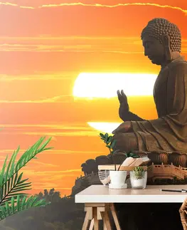 Samolepiace tapety Samolepiaca tapeta socha Budhu pri západe slnka