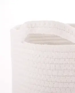 Úložné boxy TEMPO-KONDELA KULEN, pletený kôš, biela/sivá, 40x50 cm