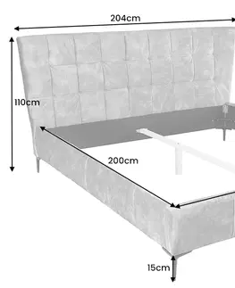 Postele LuxD Dizajnová posteľ Bailey 180 x 200 cm petrolejový zamat