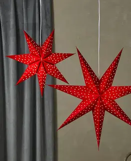 Vianočné svetelné hviezdy Markslöjd Závesná LED hviezda Blink, zamat, Ø45cm červená