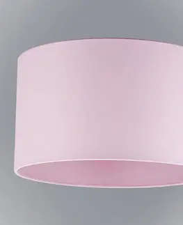 Lampy nad stôl do jedálne Tienidlo valček 9694 Pastelovo ružová D40