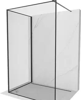 Sprchové dvere MEXEN/S - Kyoto Sprchová zástena WALK-IN 100 x 70 cm, čierny vzor, čierna 800-100-212-70-70-070