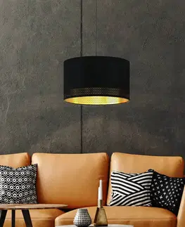 Závesné svietidlá EGLO Závesná lampa Esteperra, čierna/zlatá, Ø 38 cm