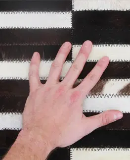 Koberce a koberčeky KONDELA Typ 6 kožený koberec 120x180 cm vzor patchwork