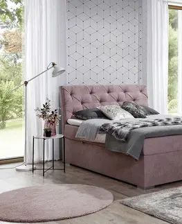 Postele NABBI Beneto 180 čalúnená manželská posteľ s úložným priestorom ružová (Kronos 29)