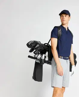 dresy Pánska golfová polokošeľa s krátkym rukávom WW900 modrá
