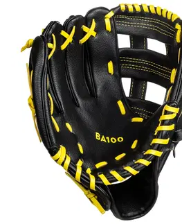 rukavice Bejzbalová rukavica pre pravákov BA100 žltá