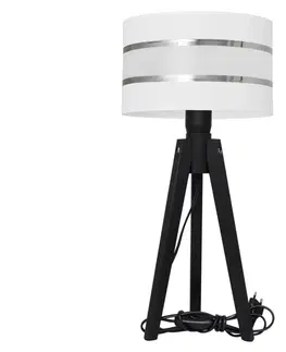 Lampy  Stolná lampa HELEN 1xE27/60W/230V biela/chróm/borovica 