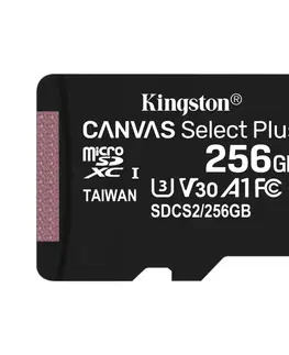 Pamäťové karty Kingston Canvas SeIect Plus Micro SDXC 256GB, UHS-I A1, Class 10 - rýchlosť 100/85 MB/s