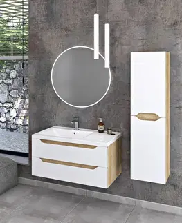 Kúpeľňový nábytok SAPHO - WAVE skrinka vysoká 40x140x20cm, ľavá/pravá, biela WA250-3030