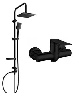 Sprchy a sprchové panely MEXEN/S - Sven sprchový stĺp vrátane sprchovej batérie Pecos, čierna 72740262-70