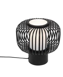 Stolove lampy Moderná stolová lampa čierna s bambusom - Bambuk