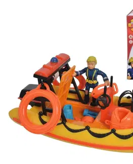 Hračky - autíčka SIMBA - Požiarnik Sam záchranný čln Neptún 20 cm s figúrkou