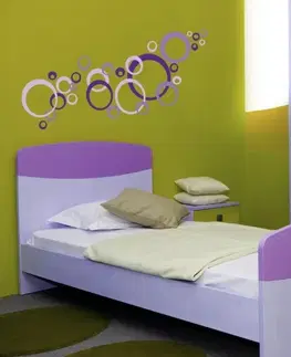 Nálepky Dekoračné nálepky na stenu fialové kruhy