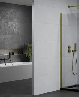 Vane MEXEN/S - Pretória sprchovací kút 100x90 cm, transparent, zlatá + sprchová vanička vrátane sifónu 852-100-090-50-00-4070G
