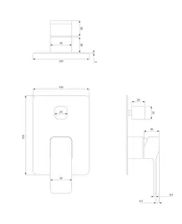 Kúpeľňové batérie OMNIRES - SLIDE sprchová batéria podomietková chróm /CR/ SL7735CR
