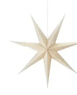 Vianočné svetelné hviezdy Markslöjd Závesná LED hviezda Blank bat. časovač Ø75cm zlatá