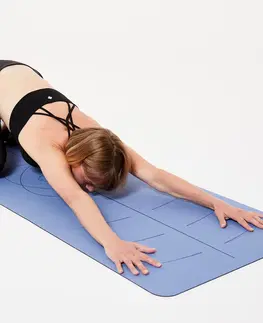 fitnes Podložka na jogu extra priľnavá 185 cm × 65 cm × 4 mm svetlomodrá