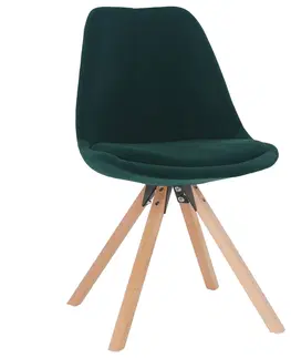 Jedálenské stoličky KONDELA Sabra jedálenská stolička smaragdová (Velvet) / buk