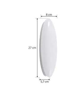 Nástenné svietidlá Lucande Nástenné svietidlo Lucande Leihlo LED, oválne, biele
